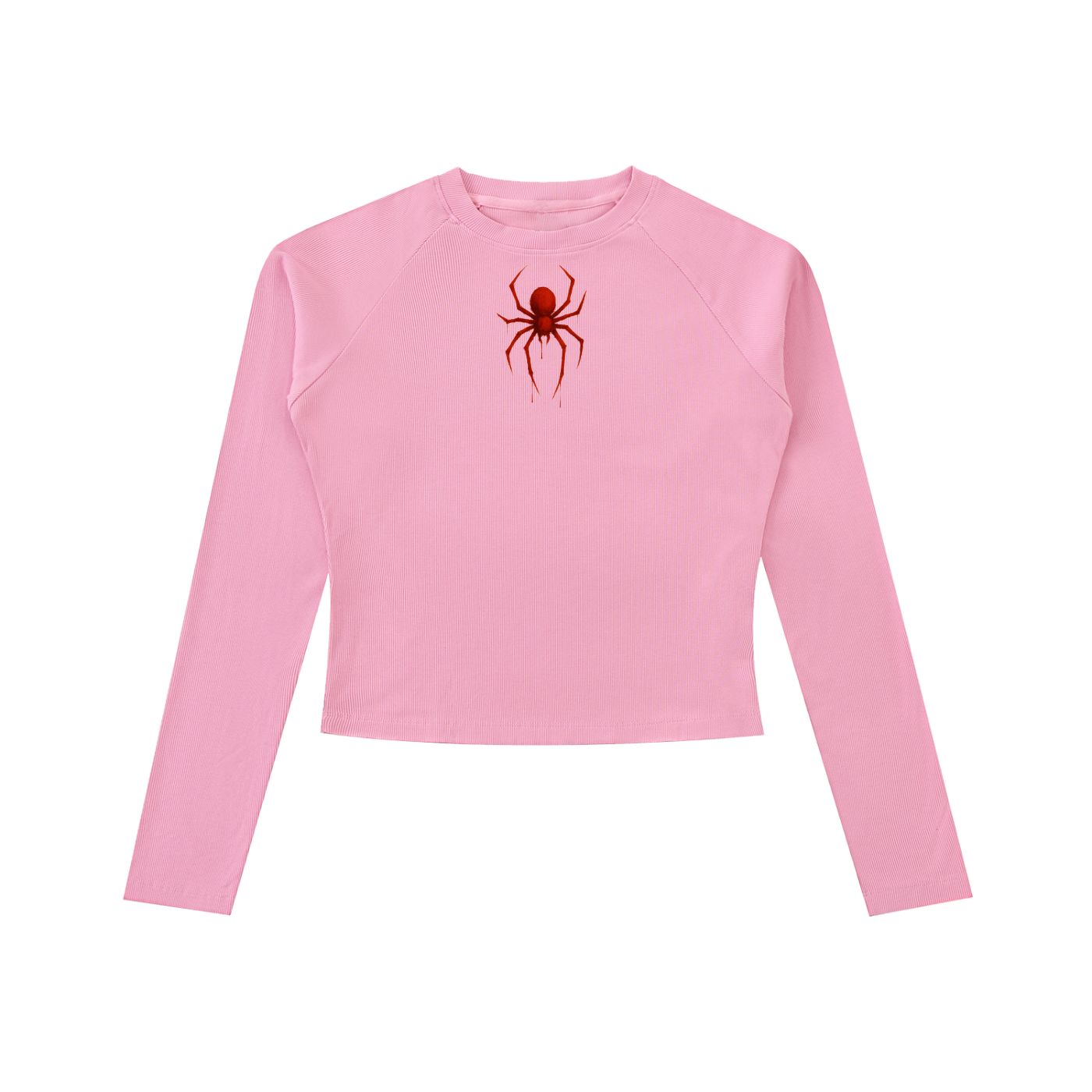 Spider Dyed Washed Raglan Long Sleeve Slim T-Shirt