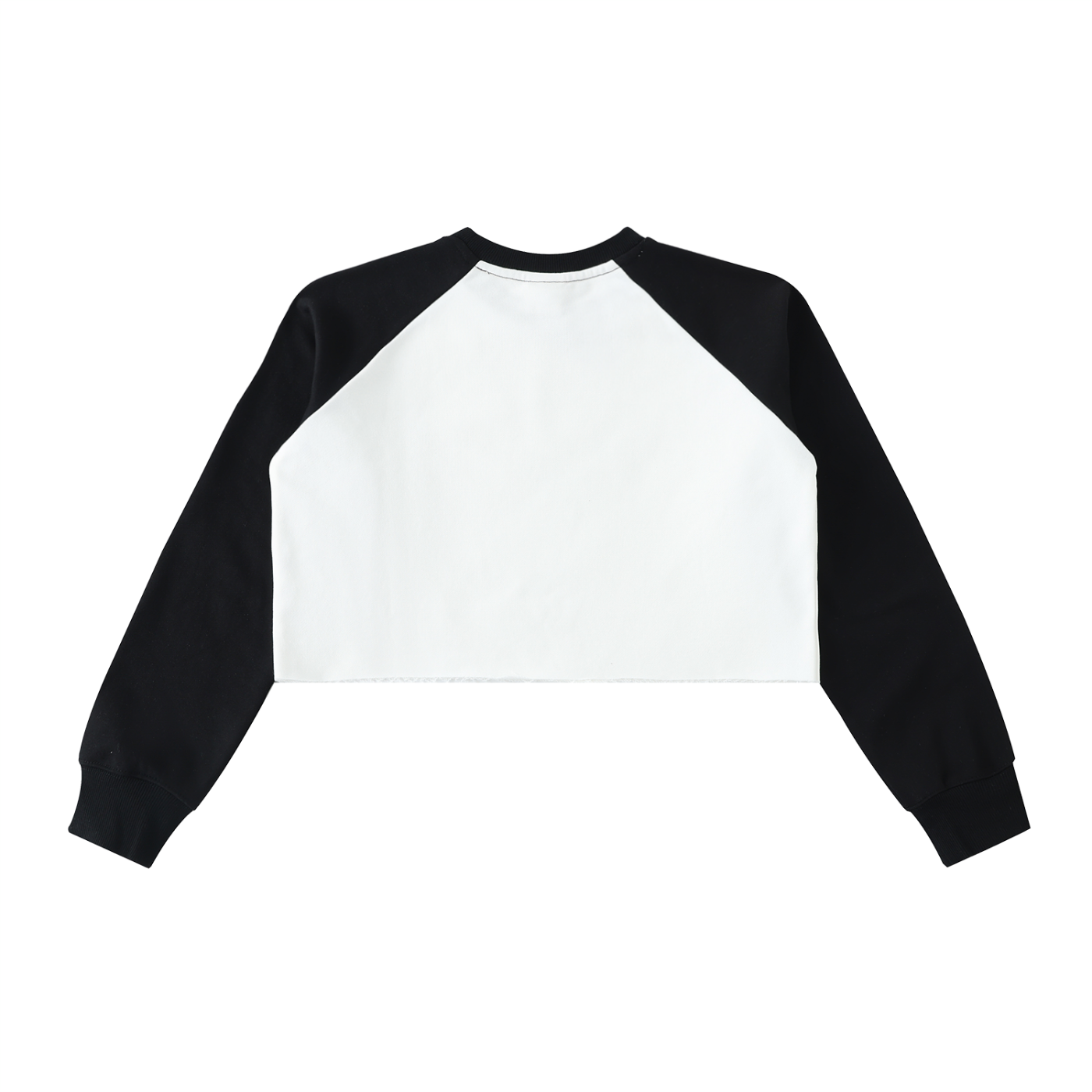Sweatshirt x cropped x women’s x unhinged  Raw-Hem Color-Block Raglan Crop Sweatshirt