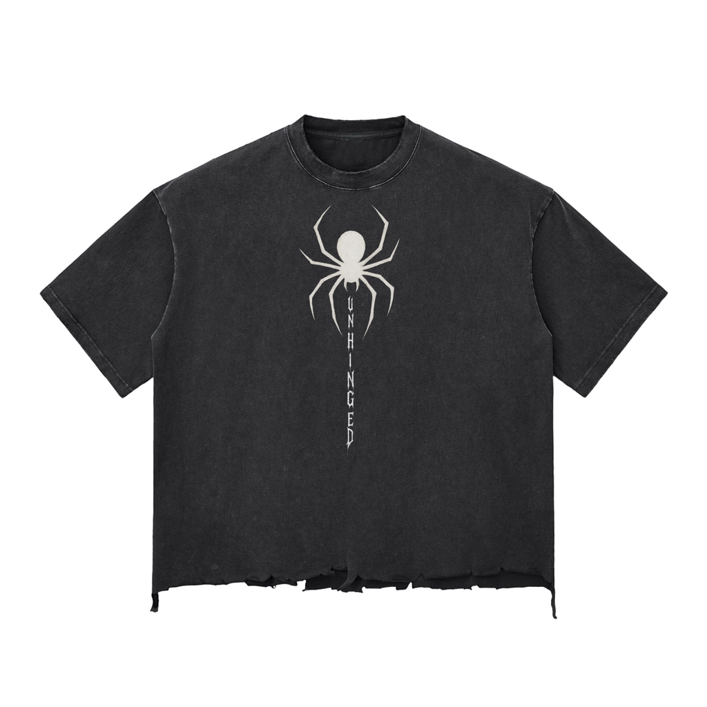 Top white unhinged premium  edition Snow Wash Raw-Hem Boxy T-shirt