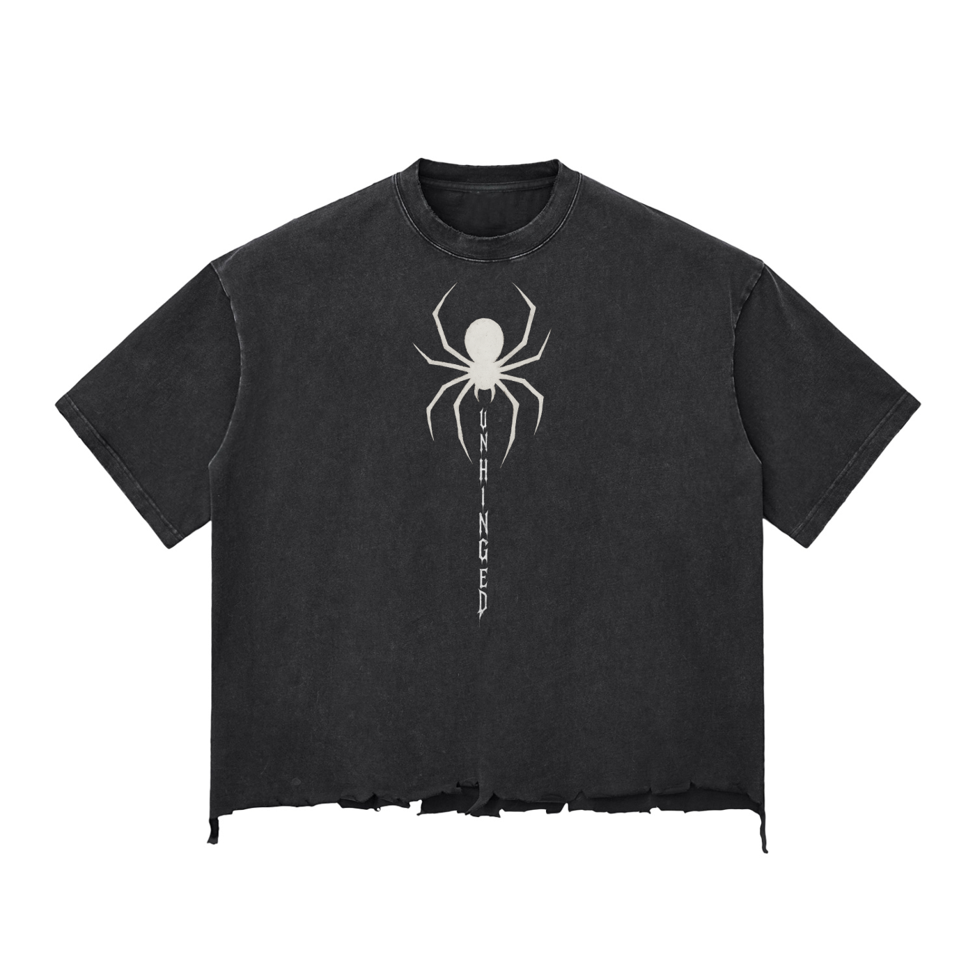 Top white unhinged premium  edition Snow Wash Raw-Hem Boxy T-shirt