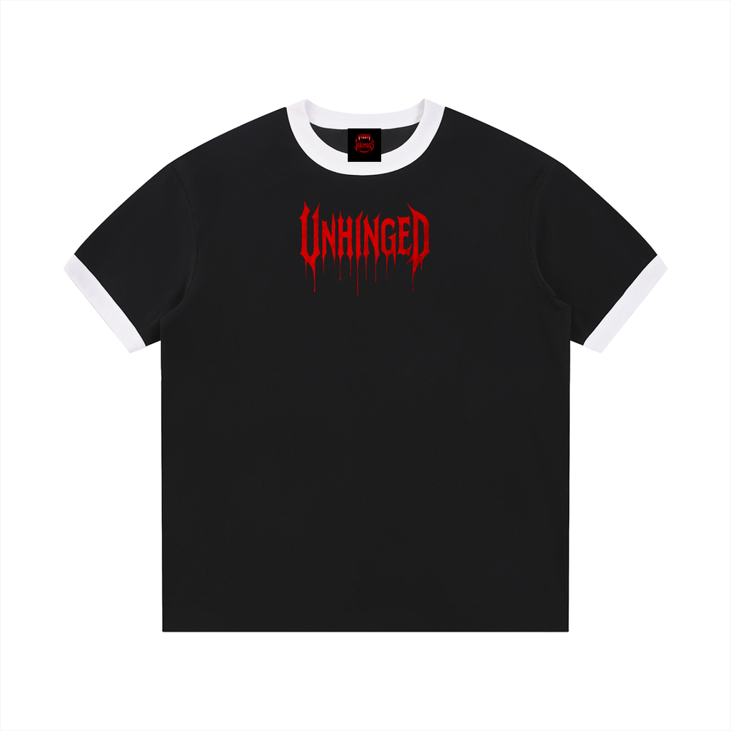 Unisex unhinged Contrast Edge Ribbed Crewneck T-Shirt