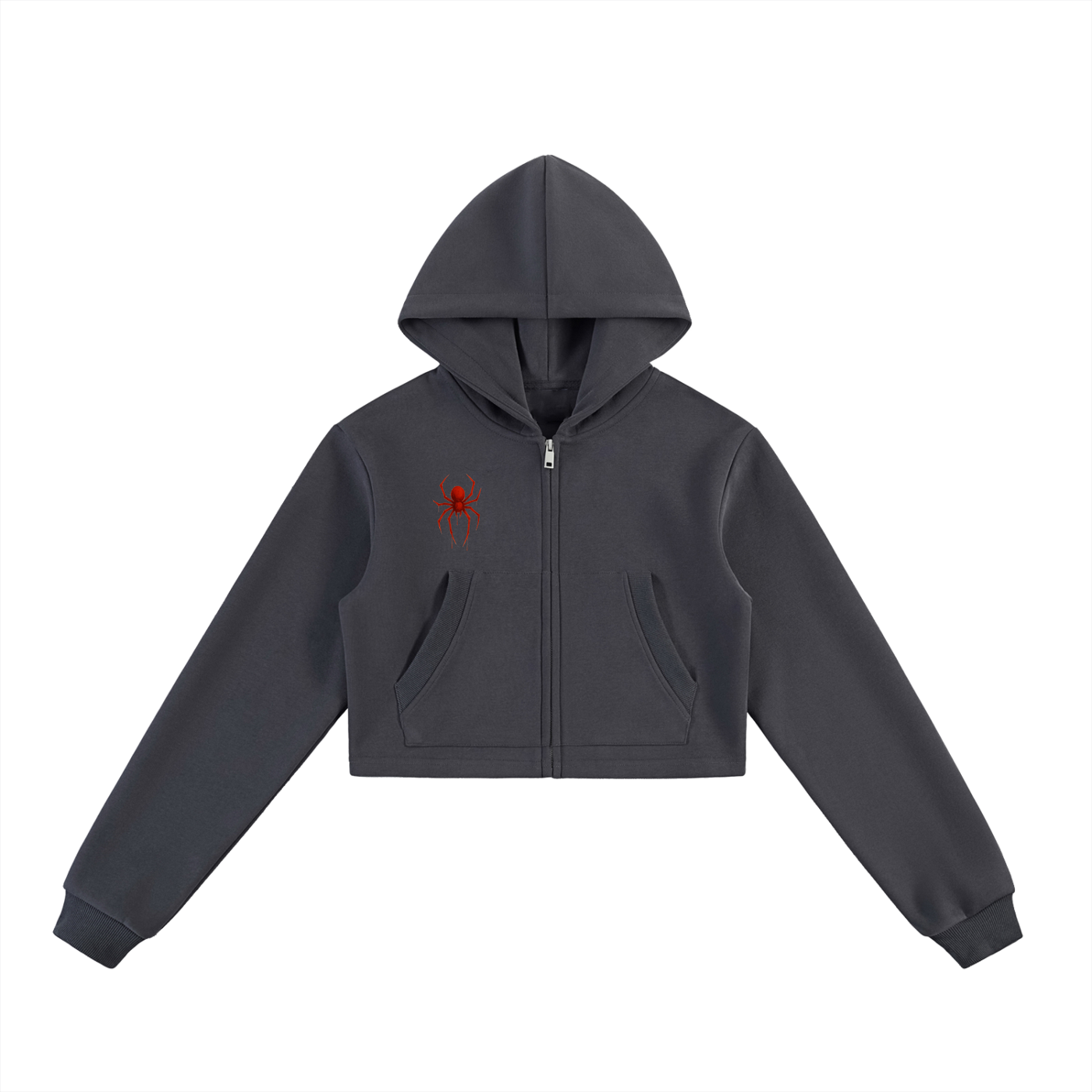 Spider crop hoodie women’s     Essential Cropped Zip-Up Hoodie
