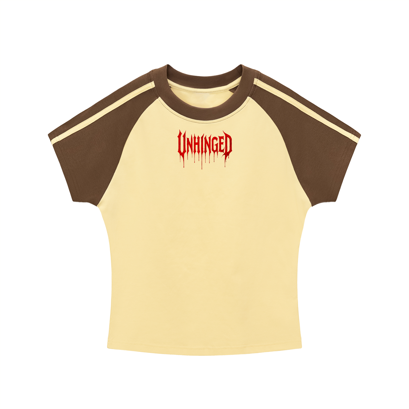 T shirt x women’s x unhinged  Contrast Stripes Bodycon Raglan  Sleeve T-Shirt