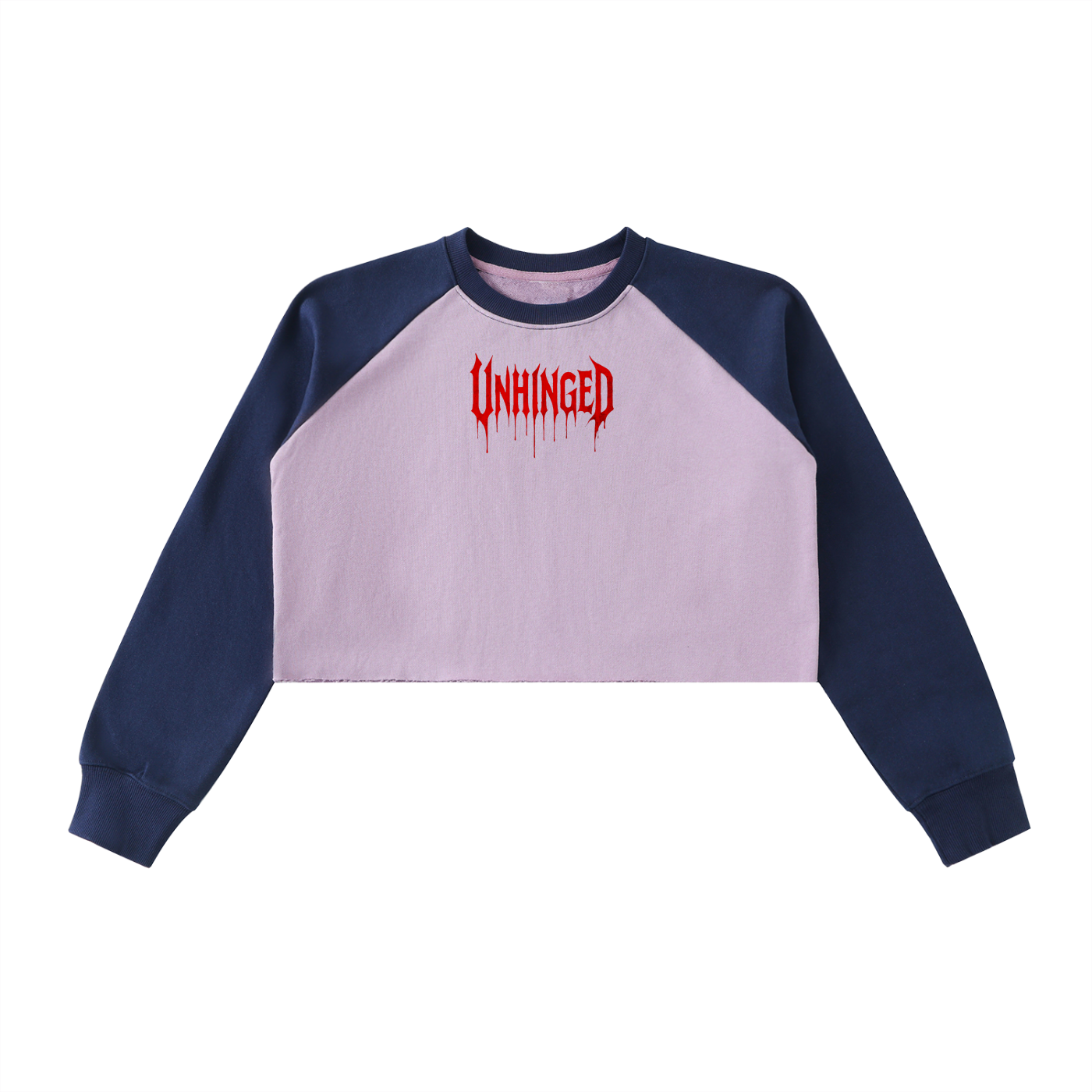 Sweatshirt x cropped x women’s x unhinged  Raw-Hem Color-Block Raglan Crop Sweatshirt