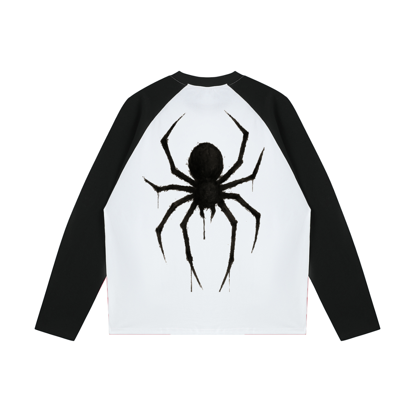 Sleeve black unhinged spider unisex Color-Blocked Raglan Long-Sleeve T-Shirt