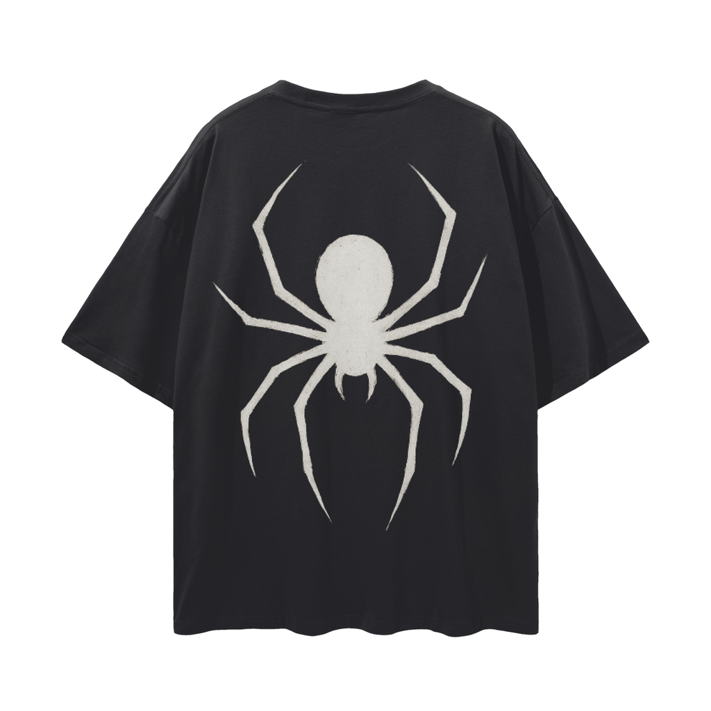 Top jakmogs x spider white Streetwear Loose Drop Shoulder T-Shirt