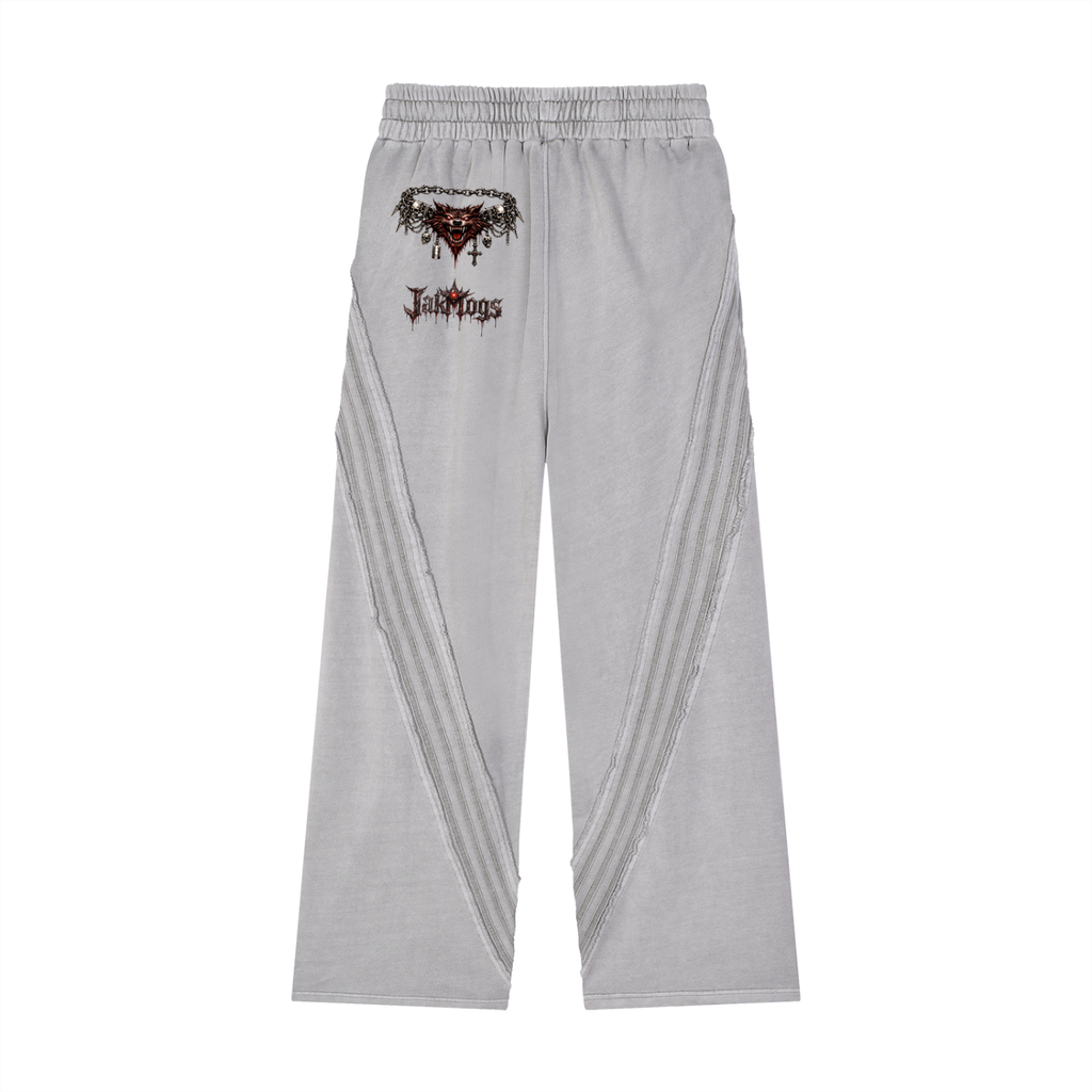Mogged Snow Washed Tape Raw Edge Sweatpants