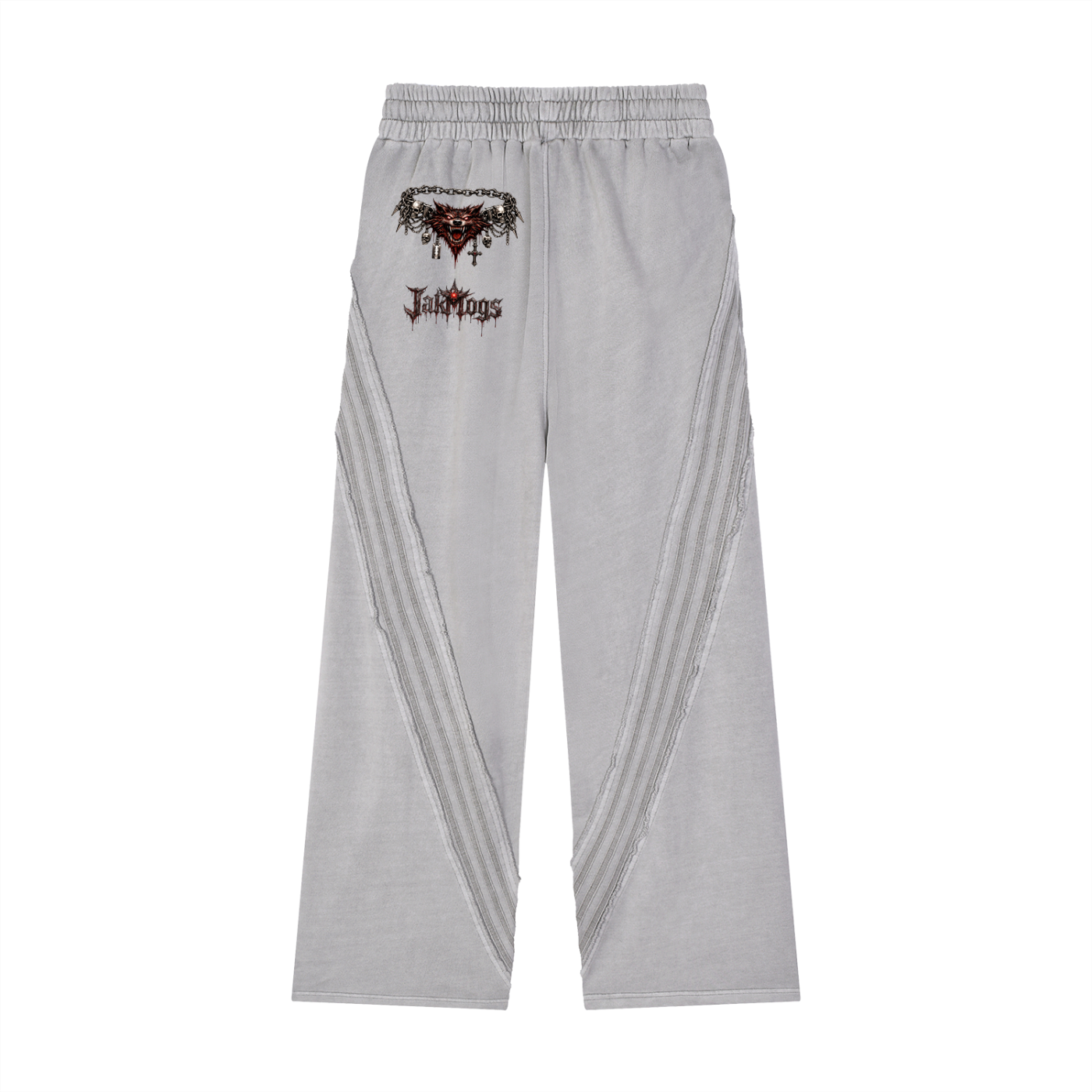 Mogged Snow Washed Tape Raw Edge Sweatpants