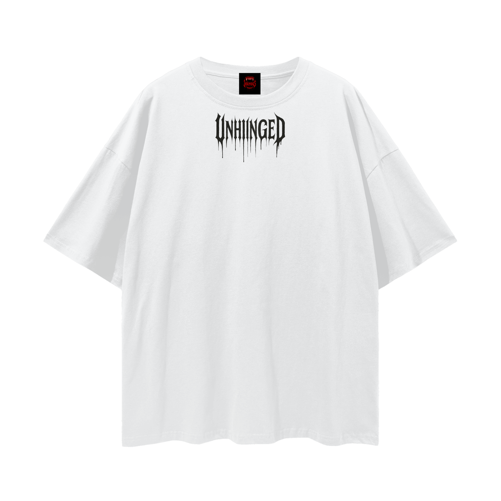 Top white unhinged Streetwear Loose Drop Shoulder T-Shirt