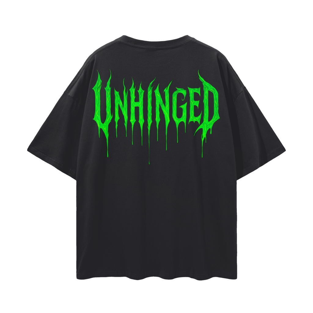 T shirt - unisex Green unhinged.     Streetwear Loose Drop Shoulder T-Shirt