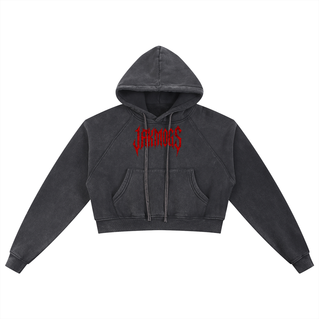 Spider Snow Washed Cropped Hoodie