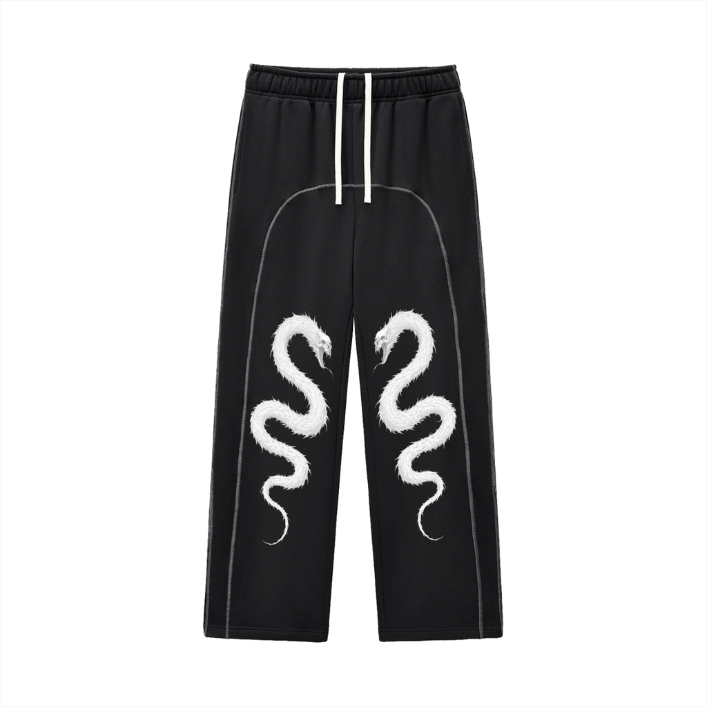 Joggers Contrast-Stitched Fleece Sweatpants