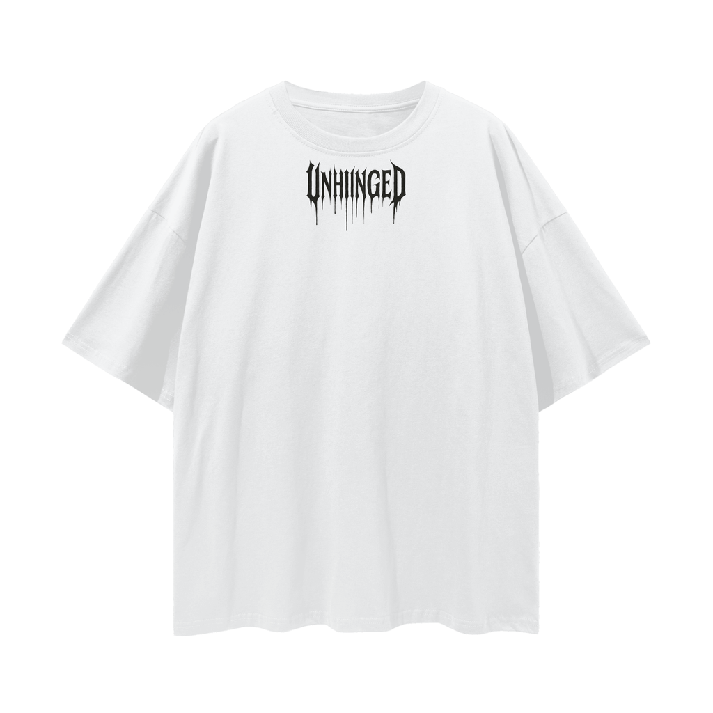 Top white unhinged Streetwear Loose Drop Shoulder T-Shirt