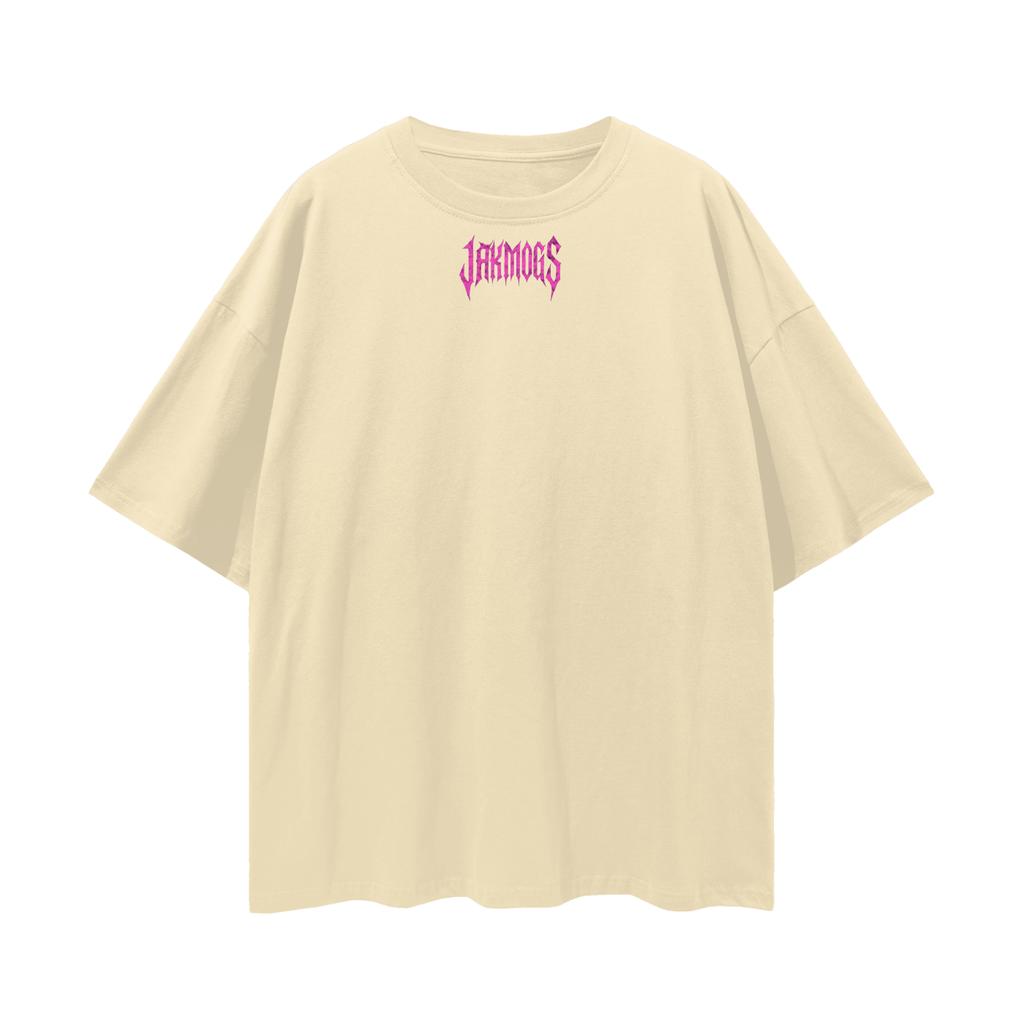 Top simple pink jakmogs.     Streetwear Loose Drop Shoulder T-Shirt