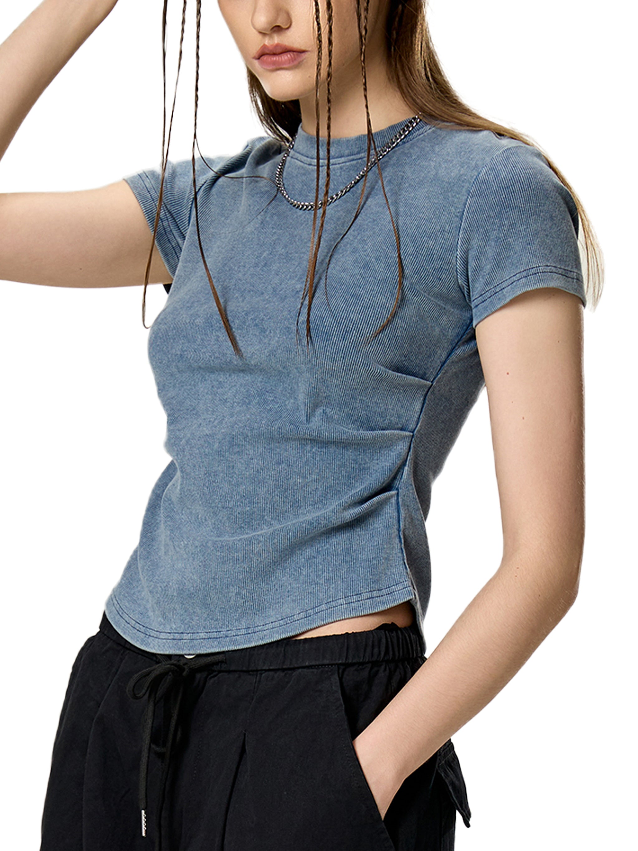 Womens spider top                Vintage Washed Bodycon Cotton T-Shirt