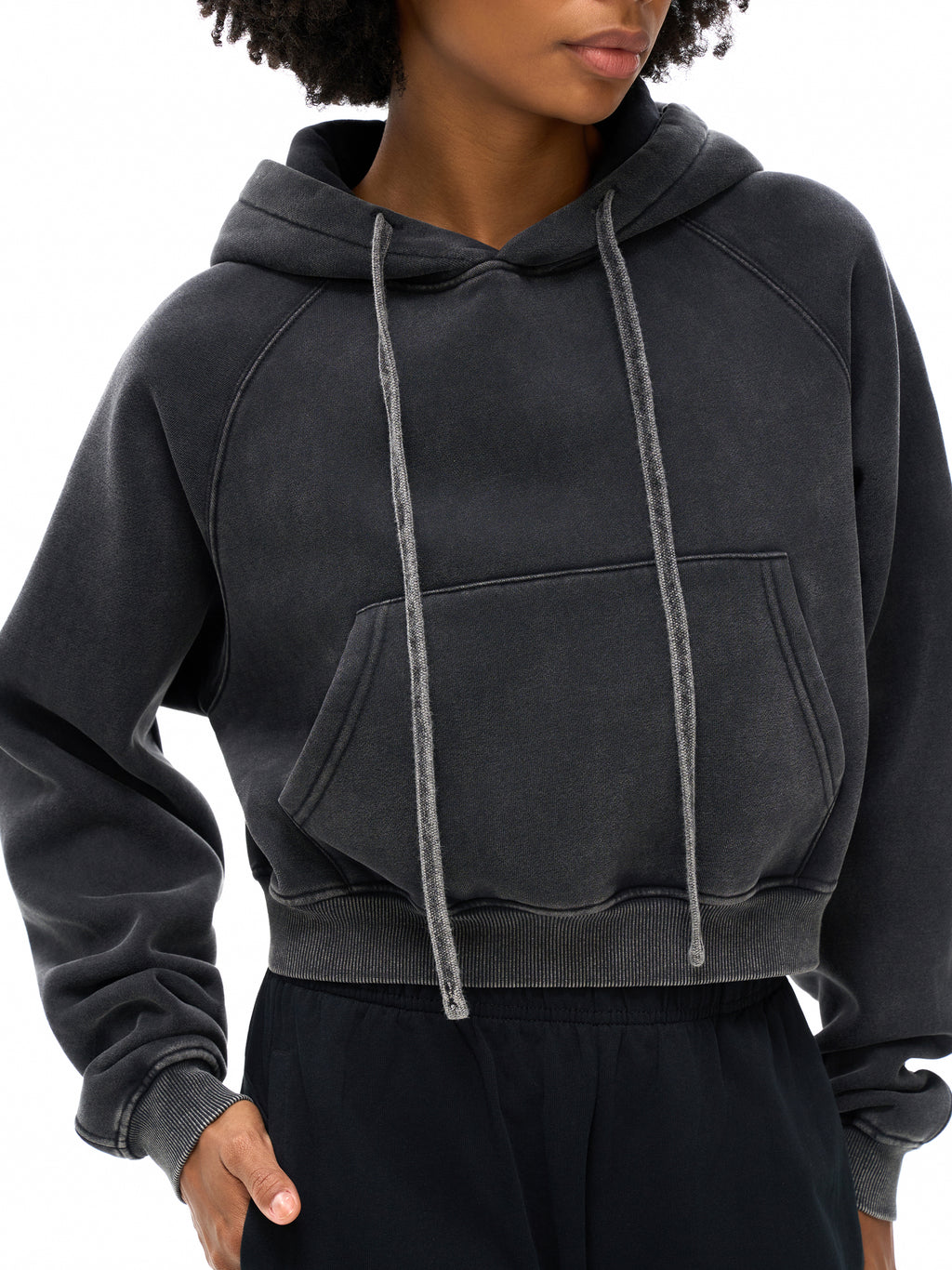 Spider Snow Washed Cropped Hoodie