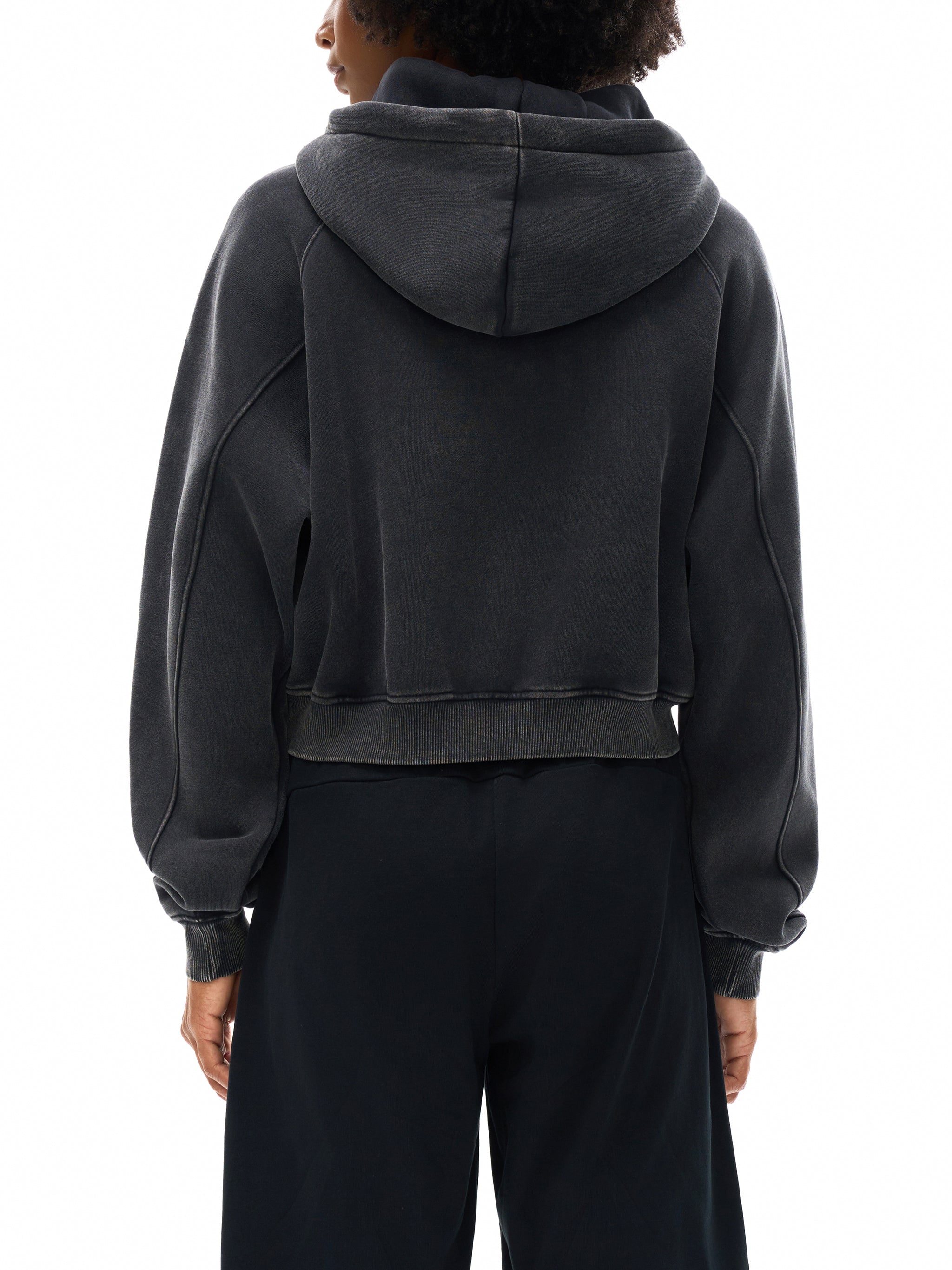Spider Snow Washed Cropped Hoodie