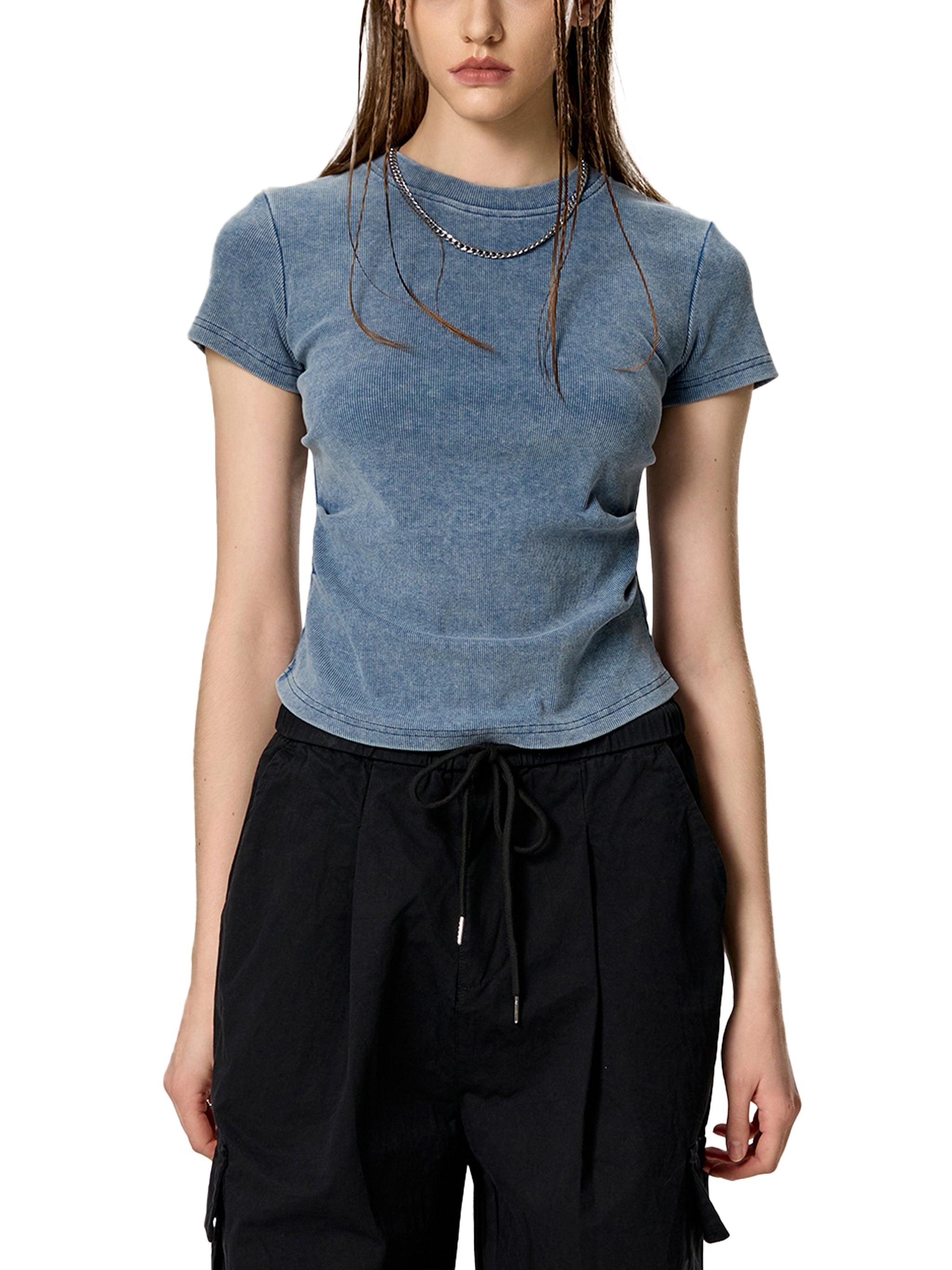 Womens spider top                Vintage Washed Bodycon Cotton T-Shirt