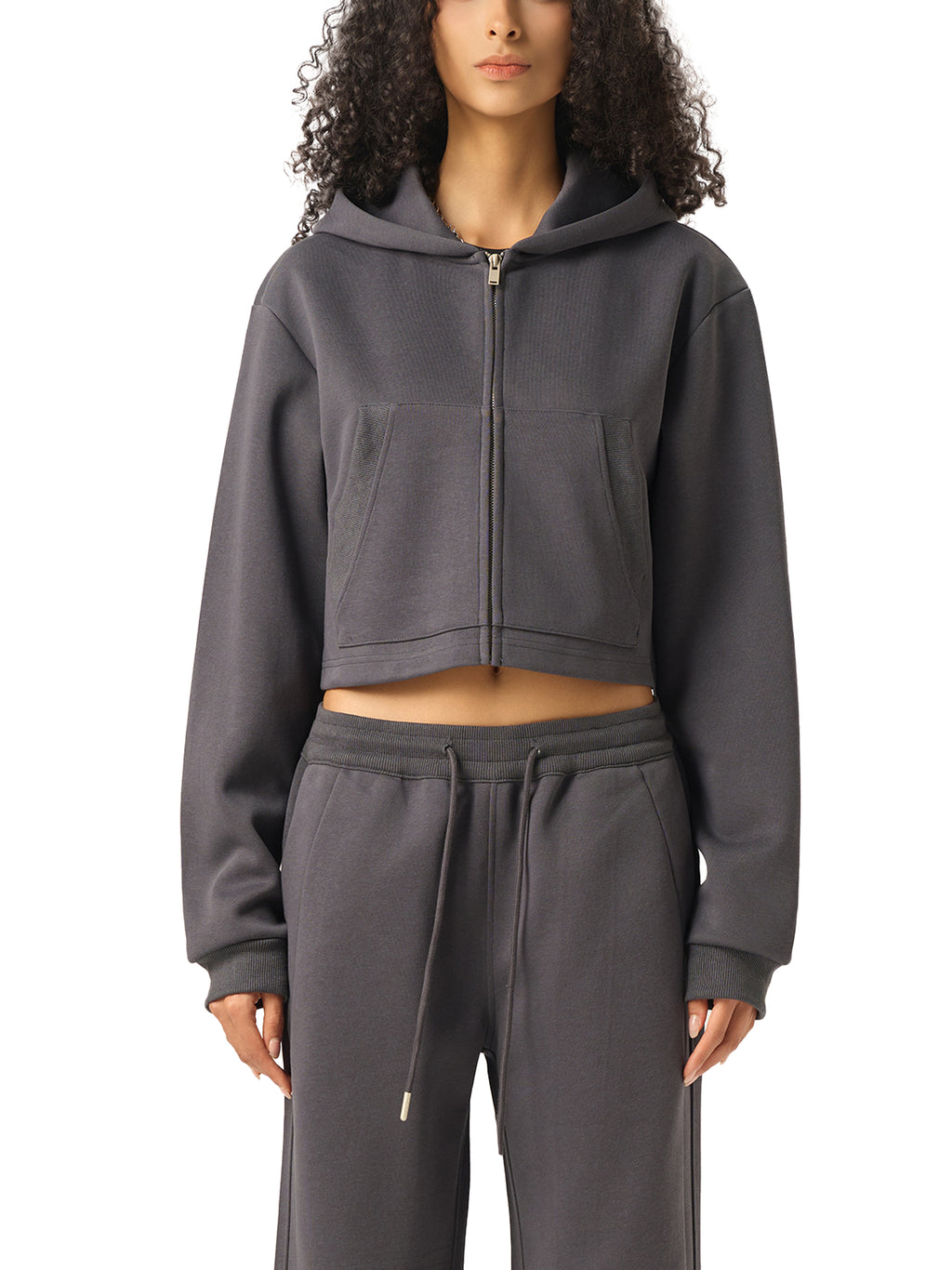 Spider crop hoodie women’s     Essential Cropped Zip-Up Hoodie