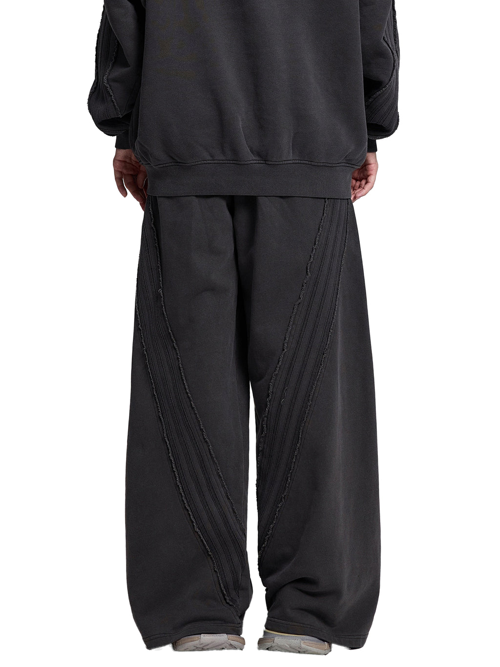 Mogged Snow Washed Tape Raw Edge Sweatpants