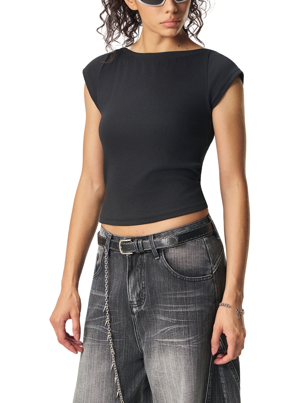 Womens top jakmogs Essential Wide Neck Baby T-shirt